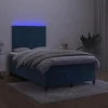 Krevet box spring s madracem LED tamnoplavi 120x200 cm baršun