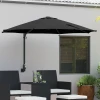 Vrtni suncobran Crna 248 x 248 x 148 cm Poliester i čelik