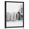 Plakat slastni makroni v črnobeli varianti - 20x30 white