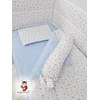 Bubamara037 Set posteljine za krevetac sa ravnom ogradicom Glitter, Plavi