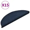 Vidaxl Preproge za stopnice samolepilne 15 kosov 56x17x3 cm temno modre polkrožne