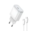 LDNIO Kućni Punjač Q122 PPS PD, 27W sa Type C na Type C kablom, Beli