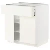 METOD / MAXIMERA Podni element s fiokom/2 vrata, bela/Vallstena bela, 80x60 cm