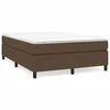 Vidaxl Box spring postelja z vzmetnico temno rjav 140x190 cm blago