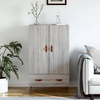 Visoka komoda siva boja hrasta 69,5x31x115 cm konstruirano drvo