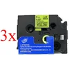 Komplet Brother TZe-C11/TZ-C11/PT/P-Touch 6mm kompatibilni trakovi (3) - črn izpis/fluorescenčno rumen trak