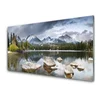 tulup.si Slika na akrilnem steklu Lake mountains forest landscape 125x50 cm 2 obešalnika