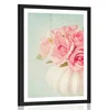 Plakat s paspartuom ruže u vazi - 60x90 white