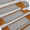 Prostirke za stepenice 15 kom 65x21x4 cm svijetlo sive pravokutne rubove