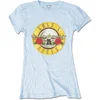Guns N Roses Classic Bullet Logo (Skinny Fit) Powder Blue M Ženske Majica