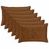 Vidaxl Prevleka za blazino 6 kos HOUTEN Svetlo rjava 50 x 80 cm Flanel