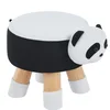 It Otroški črno-beli tabure panda na lesenih nogah Furnitex