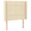 Vidaxl Vzglavje z ušesi krem 103x16x118/128 cm blago