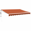 Vidaxl Zložljiva tenda oranžna in rjava 3,5x2,5 m blago in aluminij