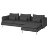 SÖDERHAMN Sofa 4-sed i lenjivac, Fridtuna tamnosiva