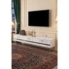 Hanah Home TV komoda Ilay, 180 cm, bela / srebrna