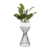 Metalna saksija za cveće LOFT 46x20 cm crna/bela