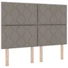 Vidaxl LED Box Spring Postelja z vzglavjem Taupe 160 x 200 cm blago