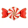 PartyDeco Folijski balon - božična slaščica bež-rdeča 113 x 54 cm
