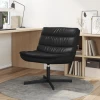 Stolica na kotačiće Crna 63 x 75 x 76 cm Sjajni PU