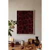 WallXpert uramljena slika 115237, leopard šara u bordo i crnoj boji, 30 x 40 cm, beli ram