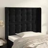 Vidaxl Vzglavje z ušesi črno 83x16x118/128 cm žamet
