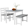Homestar Jedilna miza z 4-delno garnituro 108x65x75 cm siva bela