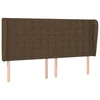 Vidaxl Vzglavje z ušesi temno rjavo 203x23x118/128 cm blago