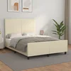 Den Posteljni okvir z vzglavjem krem 140x190 cm umetno usnje