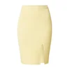 Womens ribbed skirt soft yellow