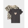 Sinsay - Pamučne majice sa leopard printom 2 pack - nude