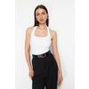 Trendyol White Fitted/Fitted Stretch Knitted Blouse