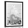 Plakat s paspartujem vintage srce in svetilke v črnobeli varianti - 20x30 no frame