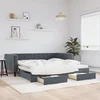 vidaXL Izvlečna dnevna postelja s predali temno siva 100x200 cm žamet