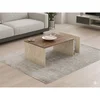 Hanah Home klub sto Memo, 86,8 cm, travertin / orah Venezia