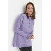 Trendyol Lilac Collar and Buttons, Corduroy Knitwear Sweater