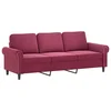2-dijelni set sofa s jastucima crvena boja vina baršunasti