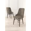 Hanah Home set trpezarijskih stolica Pare 8 kom, kapućino tkanina Babyface, drvene noge boje oraha
