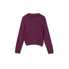 Trendyol ženski duks Wardrobe Essentials Purple Button Detailed Cotton Basic Knitwear Cardigan, ljubičasta