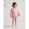 Sinsay - Pamučni komplet: crewneck duks sa mašnicama i helanke sa cvetnim uzorkom - pastelno roze