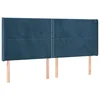 Uzglavlje s ušima tamnoplavo 203x16x118/128 cm baršunasto