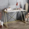 Hanah home Radni sto 120x75x60?cm Belo-Zlatni