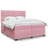 vidaXL vidaXL Box spring postelja z vzmetnico roza 200x200 cm žamet, (21310506)