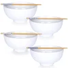 shumee Skleda za ramen s palčkami, bel porcelan, 20 cm, 1,6 l, 4 kosi.