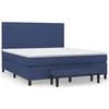 Vidaxl Box spring postelja z vzmetnico modra 160x200 cm blago