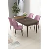 Hanah Home Set Trpezarijski sto i 4 stolice Nil, Braon-roze