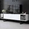Hanah Home TV Komoda Chrome Line, 180x48x30 cm, Belo-Crna