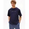 Tommy Hilfiger za moške. UM0UM03685 Originalna majica z modrim logotipom (L), Modra, Domača oblačila, Bombaž