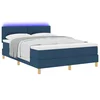 LED Box Spring Krevet s LED trakama Plava 140 x 190 cm tkanina