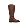 Zimski škornji Tommy Hilfiger Th Buckle Leather Knee Boot FW0FW09572 Rjava